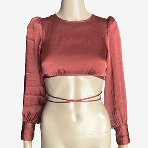 ASTR Rust Viola Top | Revolve | Open-Back Crop | XS